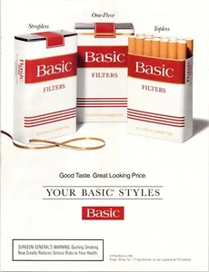 Pubblicità fumo sigarette BASIC ~ 1994 rivista stampa pubblicitaria - Foto 1 di 1