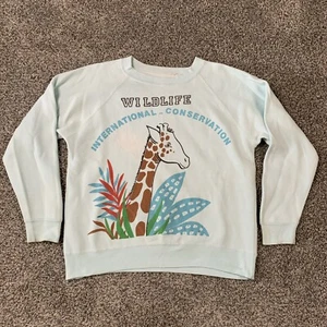 Vintage Wildlife International Conservation Giraffe Crewneck Sweatshirt Size M - Picture 1 of 7