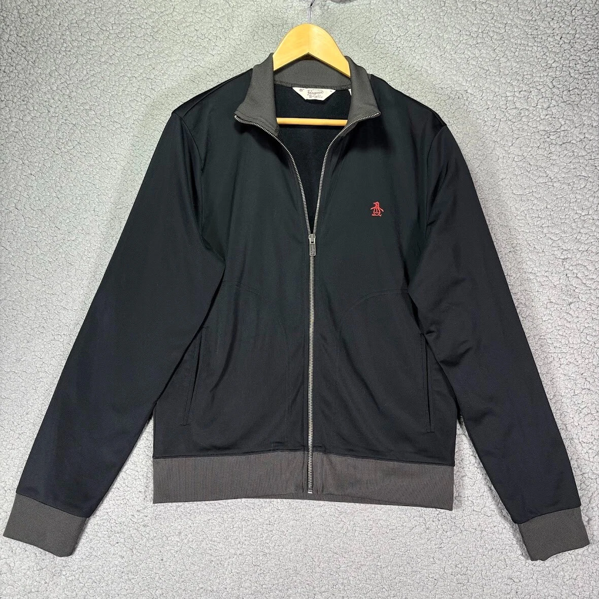 Penguin by CLUBHAUS 60’ S Nylon Jacket L Penguin by CLUBHAUS 60' S Nylon Jacket - Black