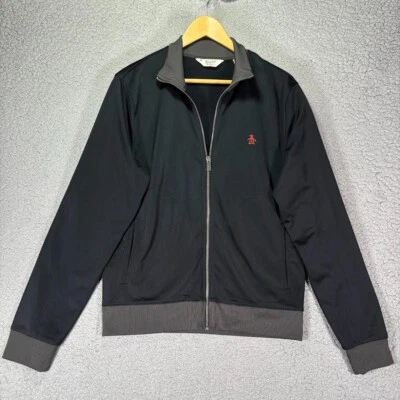 Penguin Harrington Bomber Jacket Mens M Fleece Lined Warm Black Vintage Golf EUC - Image 1 of 4