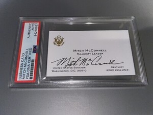 Mitch McConnell Signed Official Business Card Politician Slabbed By PSA/DNA