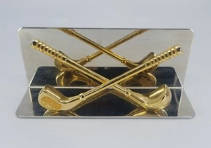 Einzelne Buchstütze oder Briefbeschwerer - Messing Golfschläger und Ball - Büro - Schreibtisch... - Bild 1 von 5