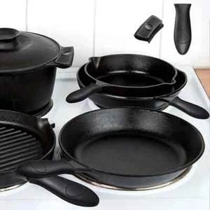 Soporte de mango de olla soporte de mango de sartén juego de 4 piezas, cubierta de mango de silicona sartén de olla - Imagen 1 de 15