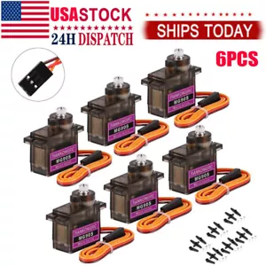 6pcs MG90S Mini Metal Gear Analog Servo with Metal Transmission Robot Helicopter - Picture 1 of 10