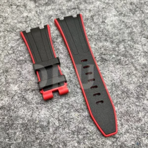 Correa de goma roja negra de 28 mm para reloj Audemars Piguet Royal Oak Offshore de 42 mm - Imagen 1 de 12