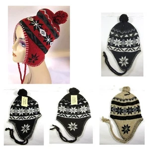 WINTER INDISCHE NAVAJO STRICKMÜTZE BEANIE SCHNEEFLOCKEN DESIGN - Bild 1 von 8