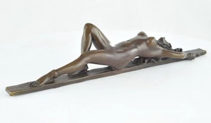 Statue Pin-up Art Deco Style Art Nouveau Style Bronze Signed Sculpture - Picture 1 of 12