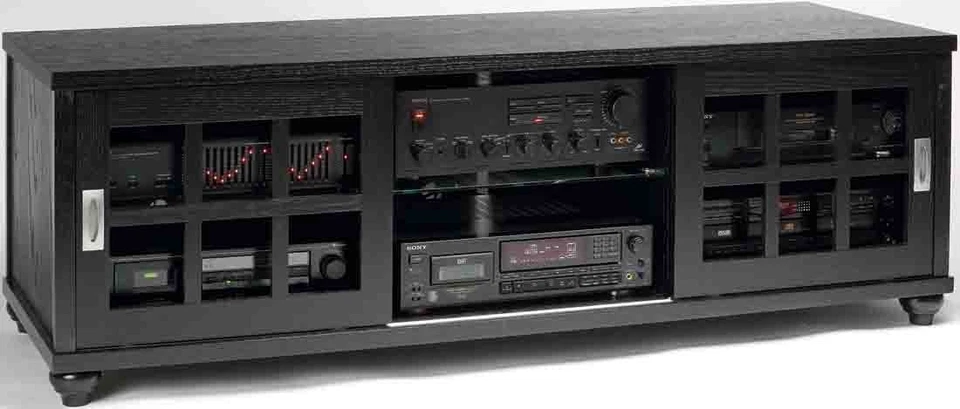 Soporte de televisión de plasma Leslie Dame TVSD-60BLK roble estilo misión almacenamiento multimedia Foto 1 de 1