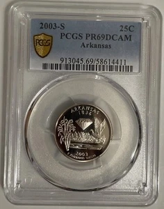 PCGS 2003-S 25C Arkansas Quarter (PR69DCAM) - Picture 1 of 5