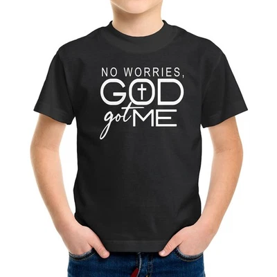 Camisa Christian Quote Niños Jóvenes No Worries God Got Me Biblia Fe Regalo Iglesia Foto 1 de 3