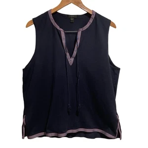 J. Crew Damen Tank Top Gr. XL dunkelblau V-Ausschnitt - Bild 1 von 8