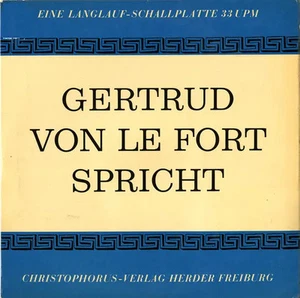 Gertrud Von Le Fort Spricht GATEFOLD Vinyl Single 10inch Christophorus - Picture 1 of 1