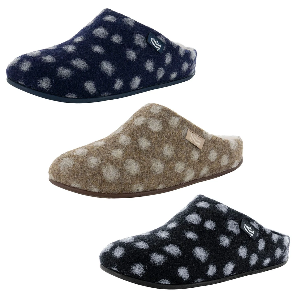 Fitflop Womens Chrissie Dots Wool Slipper Shoes - Image 1 of 1