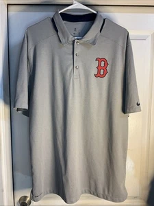 Boston Red Sox Polo Shirt Gray Nike DriFIT MLB Baseball Golf Mens Sz Large - Picture 1 of 10