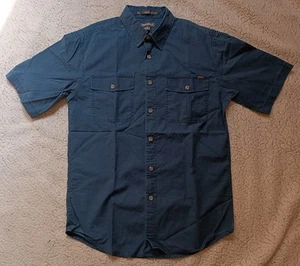 Eddie Bauer Ripstop Hemd Herren S Blau 100% Baumwolle Kurzarm Classic Fit /640 - Bild 1 von 7