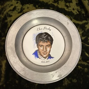 Elvis Presley Ceramic & pewter Plate Americana Art China co Decor Plate RARE - Picture 1 of 4
