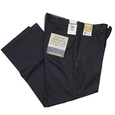 Haggar Premium Comfort Black Khaki Classic-Fit Stretch Pants Mens 36