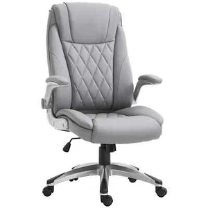 Executive Office Chair Bulk High Quantity Ergonomic PU Leather 360° Swivel Grey - Picture 1 of 11