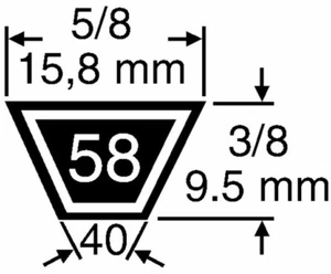 Band Aufsitzmäher Rasenmäher Aus Mit kevlar 5L 5/8x79 Grillo Sperrfenster 54952 - Bild 1 von 4