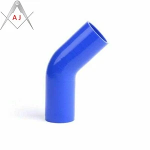 Blue 45 Degree ID9.5mm 3/8" Inch Elbow Silicone Hose Turbo Coupler Pipe Tubes - Picture 1 of 3