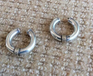 PBD (Peter Bramms Designs) Sterling &14k Gold Hoop Earrings - Picture 1 of 4