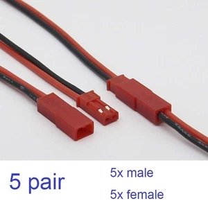 10PCS JST SM 2Pins 2P Female Male Plug Connector Wire Cable For LED Strip 100mm - Picture 1 of 6