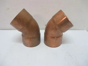 Lote de 2 accesorios de presión de cobre NOS - 3" codos C x C 45 grados - Imagen 1 de 3