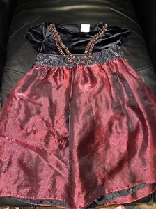 Girls Velvet Dress Size 6 (Small) Princess Dress up Fairy Tale Metal Chains - Picture 1 of 3