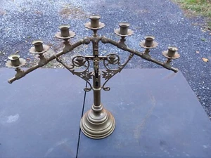 Vintage Brass Altar Candelabra - Picture 1 of 20