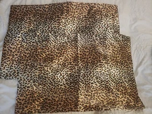 Brown Leopard print satin pillow covers, set of two 30x19in, one has a tiny flaw - Picture 1 of 5