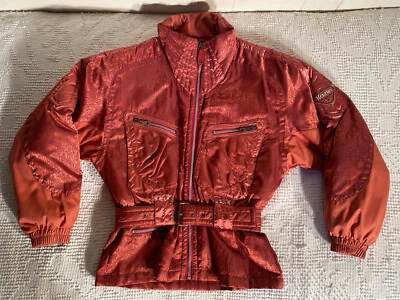 Womens Vtg KAELIN Ski Snowboard Puffer Jacket Metallic Orange Size-10 Style-5168 - Image 1 of 4