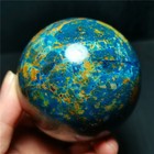 599g Natürliche poliert Phoenix Blau Gold Achat Kristall Kugel Heilung A04