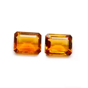 Natural Fancy Cut Golden A grade Natural Citrine 13.40 CTS 2 PCS NATURAL Gems - Picture 1 of 3