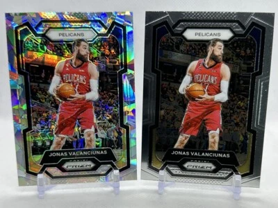 Jonas Valanciunas 2023-24 Panini Prizm #289 Base & Cracked Ice Pelicans Lot - Image 1 of 2