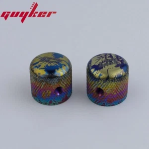 2 Piece Titanium Alloy Chameleon Rainbow Knob For Electric Guitar Bass - Picture 1 of 3