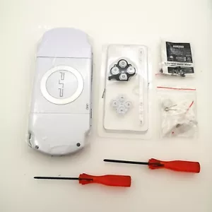 White Full Housing Shell Case With Buttons For Sony PSP 2000 Console Case - Foto 1 di 4