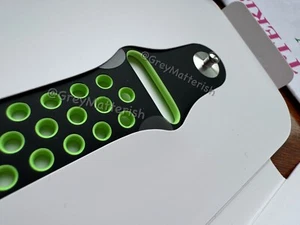 **NEUF**SM/ML NIKE *NOIR/LIME BLAST* 44/45/46/49/ULTRA bracelet sport Apple Watch - Photo 1 sur 12