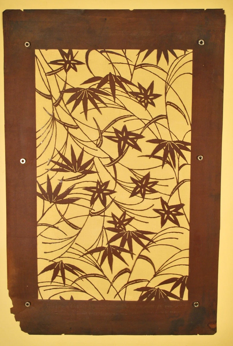 JAPANESE VINTAGE KATAGAMI 1930's ANTIQUE PAPER KIMONO STENCIL