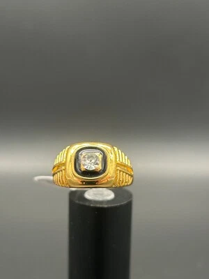 SIEGELRING - vergoldet - Ring mit Stein - Damen Unisex - gold Vintage Stil - Bild 1 von 4