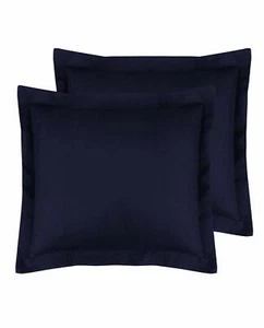 2pc Pillow Shams Egyptian Cotton 600TC Collection Brushed Navy Solid 26x26 Inch - Picture 1 of 4