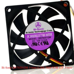 1pc Bi-Sonic BS702012M 3-wire 0.24A 7020 7CM 12V 3-wire Cooling Fan Open box - Picture 1 of 4