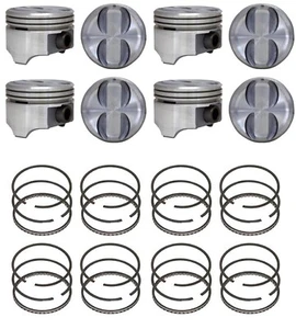 Chevrolet GMC 305 5.0 SBC Enginetech Dish Top Pistons - Rings 87-95 - Picture 1 of 4