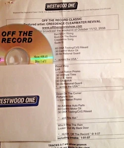 RADIO SHOW: OFF THE RECORD CLASSIC 10/11/08 CREEDENCE SPECIAL, 11 INTERVIEWS - Picture 1 of 1