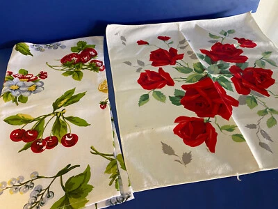 3 Servilletas Vintage 1 Rosas Rojas 1 Cerezas y Fresas 1 Fruta Lavada Foto 1 de 4