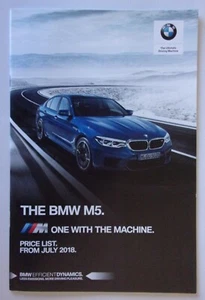 BMW M5 SALOON orig 2018 UK Mkt Prices & Specs Brochure Booklet - Picture 1 of 12