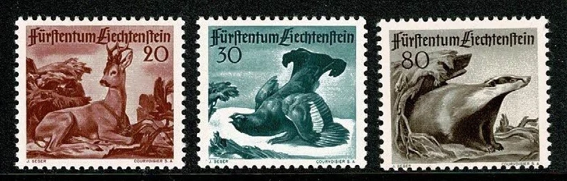 U6263 LIECHTENSTEIN 1950 Hunting issue (III) MNH - Image 1 of 1