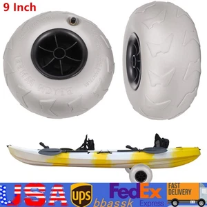 2 Pcs Inflatable Wheels Beach Tire Replacement for Kayak Dolly Canoe Beach Cart - Bild 1 von 11