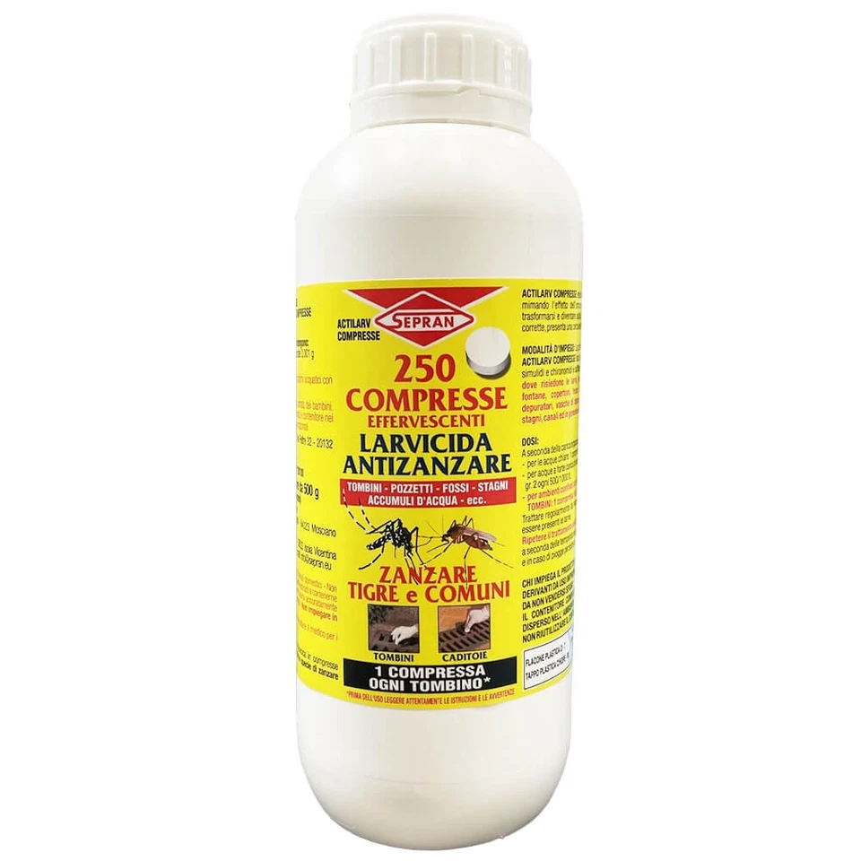 Antizanzara larvicida per tombini confezione da 250 compresse effervescenti - Immagine 1 di 1