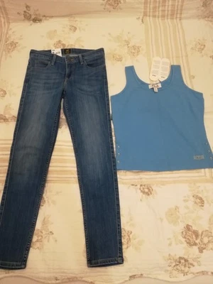 LOTTO VESTITI DONNA TAGLIA S 40, JEANS LEE W27 L31 E TOP CANOTTA FILA 44 IT SLIM - Immagine 1 di 4