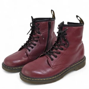 Kinder Dr. Doc Martens Delaney Leder Kampfstiefel Burgund Größe 5/36 Boho Schule - Bild 1 von 7